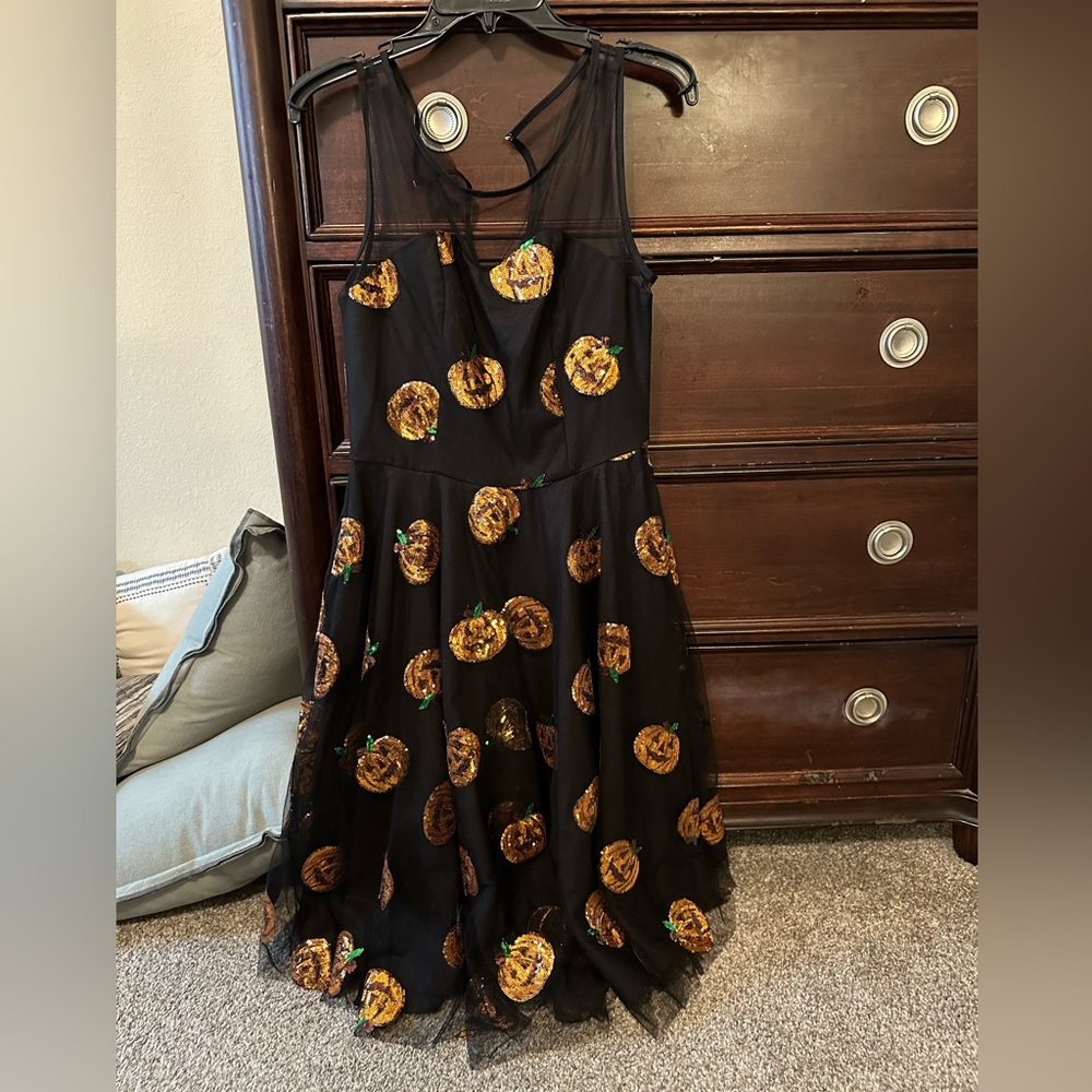 Unique Vintage Pumpkin Halloween Dress